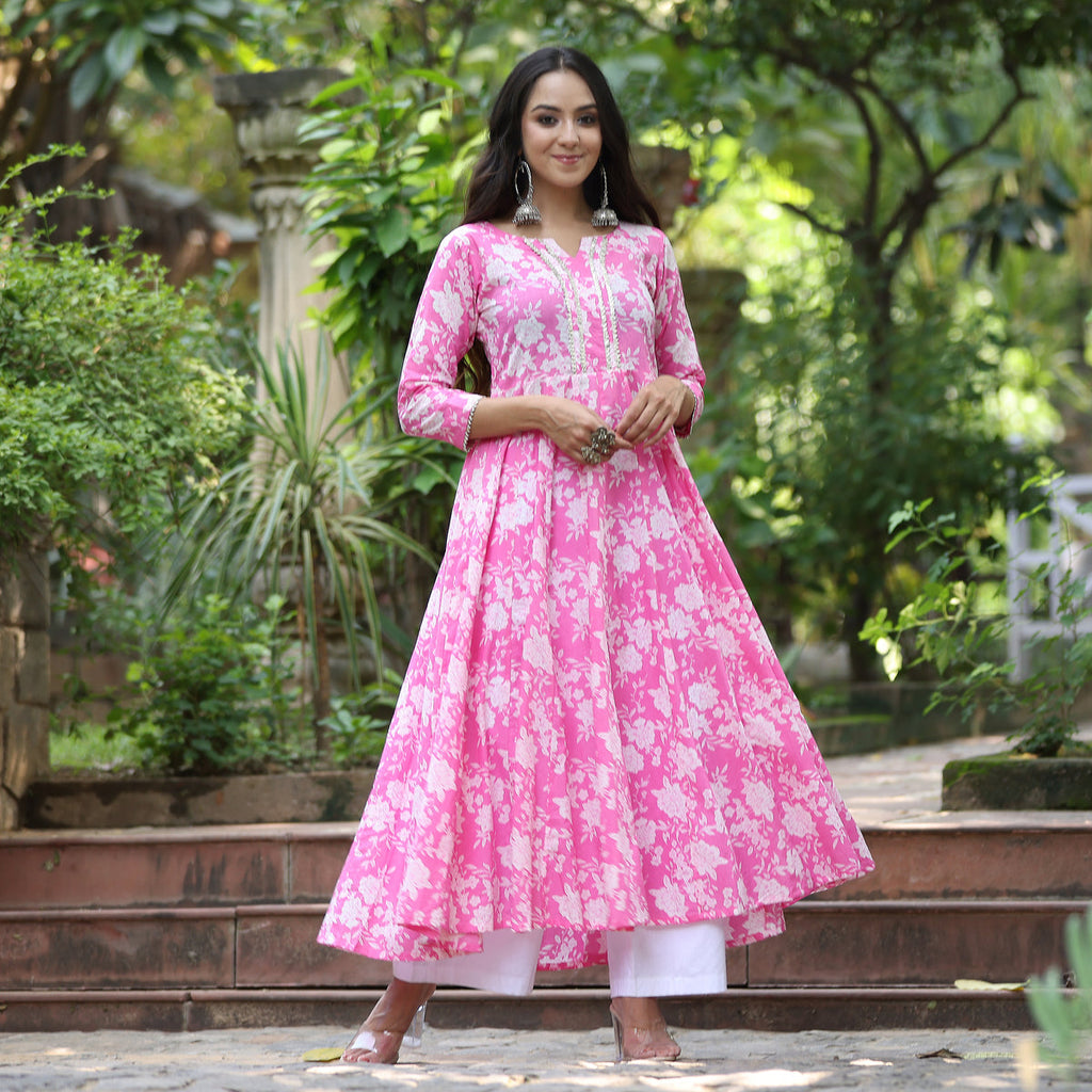 Phul Gota Cotton Kurta