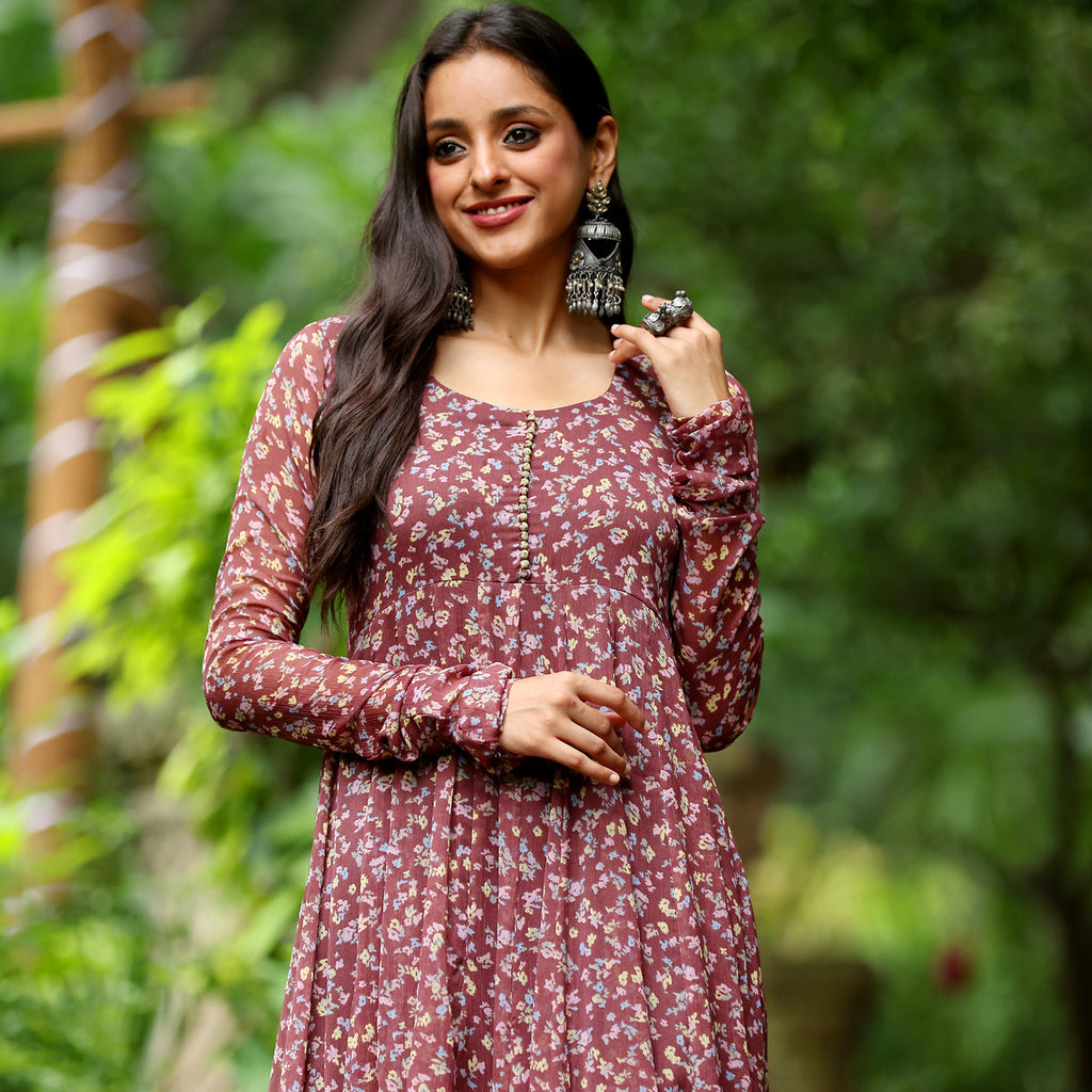 Runali Floral Gerogette Kurta