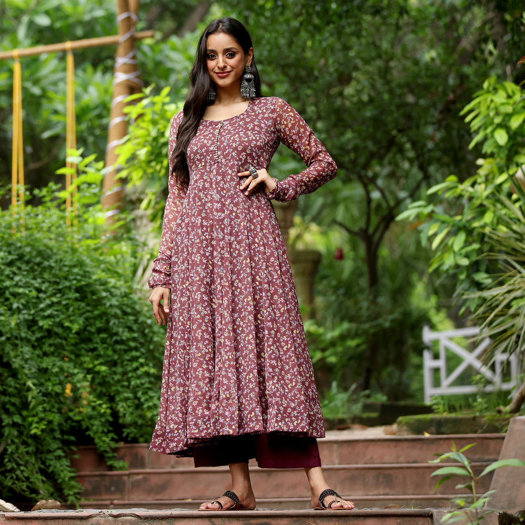 Runali Floral Gerogette Kurta
