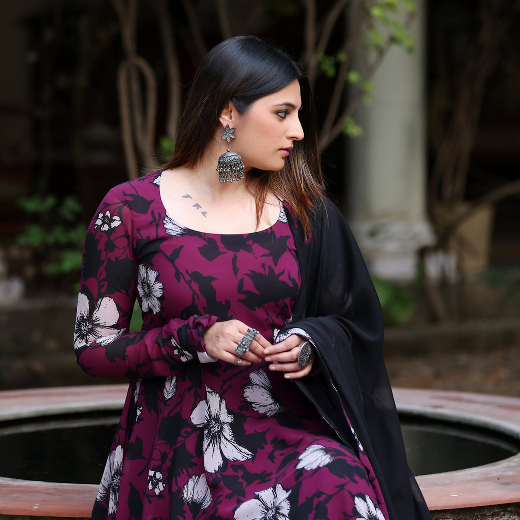 Kadambari Georgette Gher set