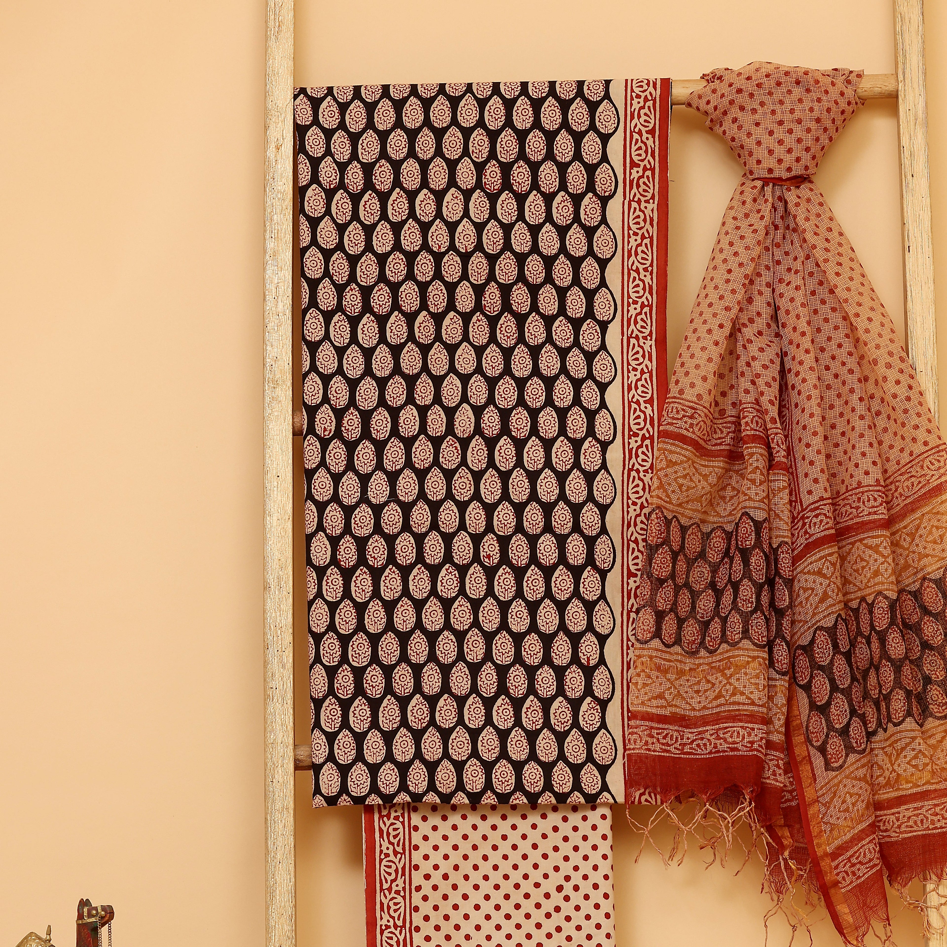 Azam hand block printed cotton  unstitched Suit set
