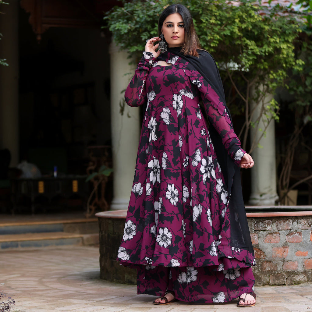 Kadambari Georgette Gher set