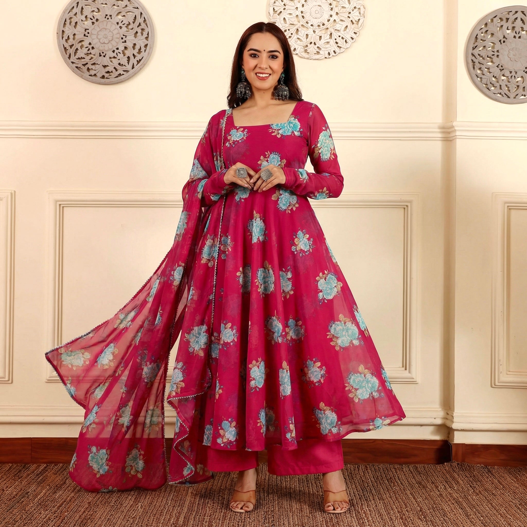 Rani Pink Georgette set