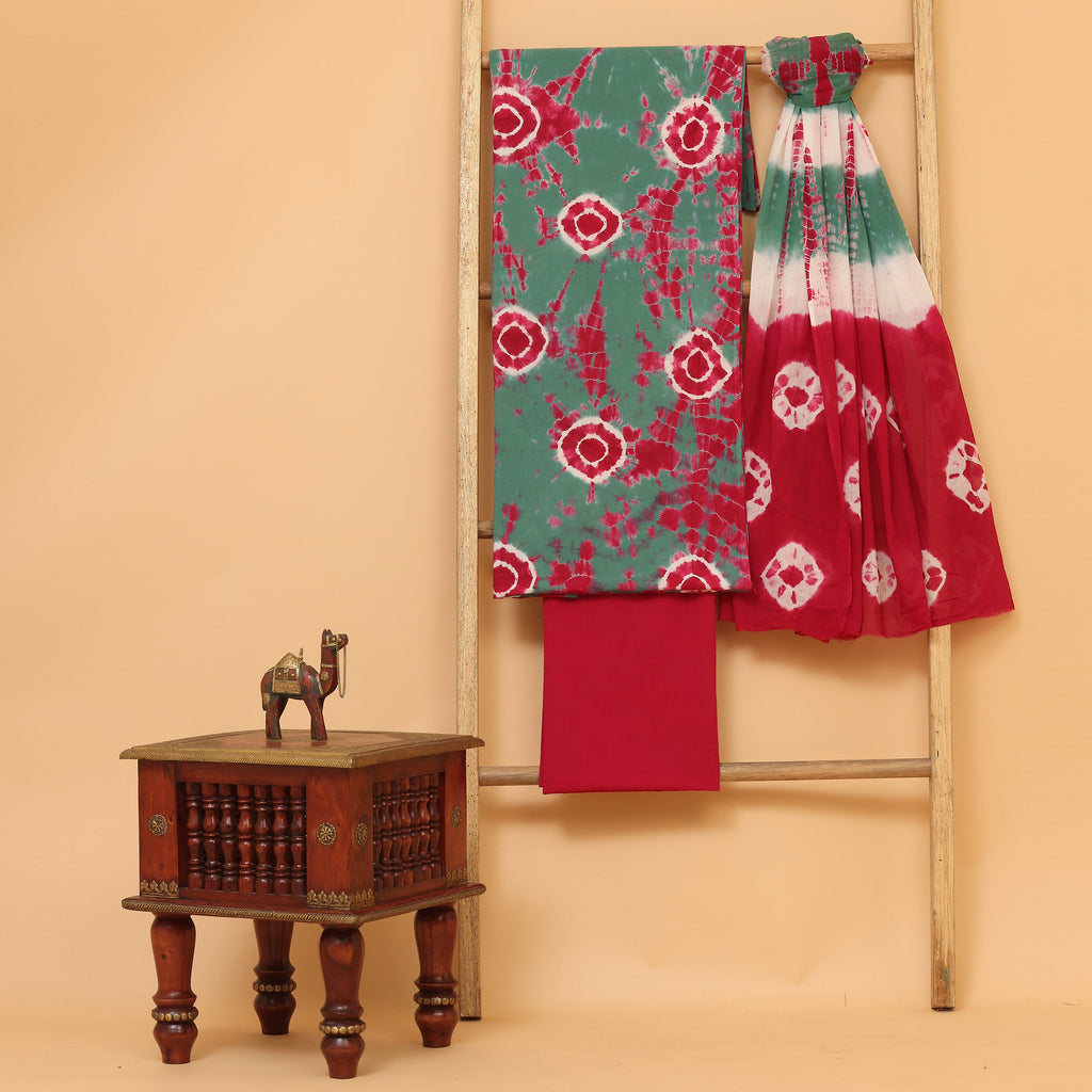 Doma Dye printed cotton  unstitched Suit set