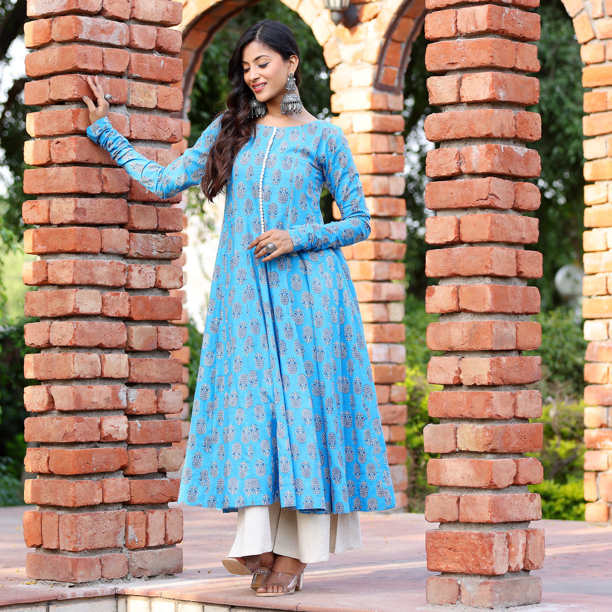 Gajgamni Gher Cotton Printed Kurta