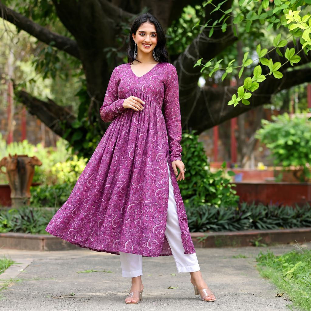 Kraga Georgette Kurta
